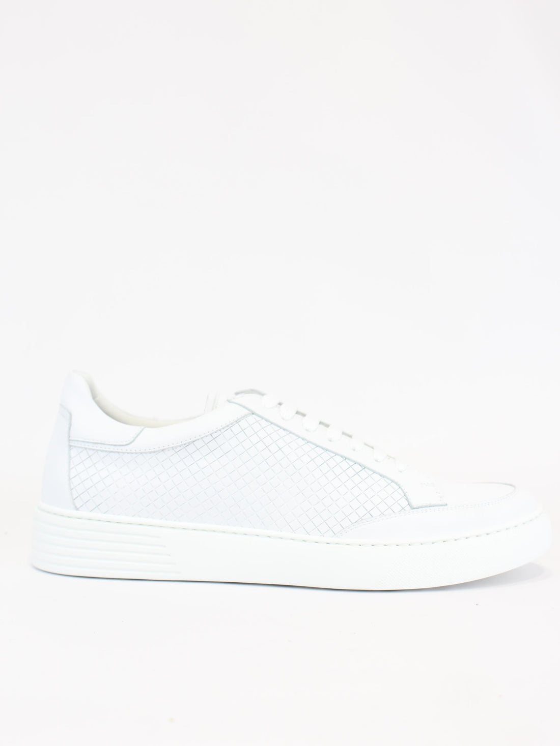 sneakers in pelle con fantasia quadri 1040S2 POLO WHITE ROSSI 