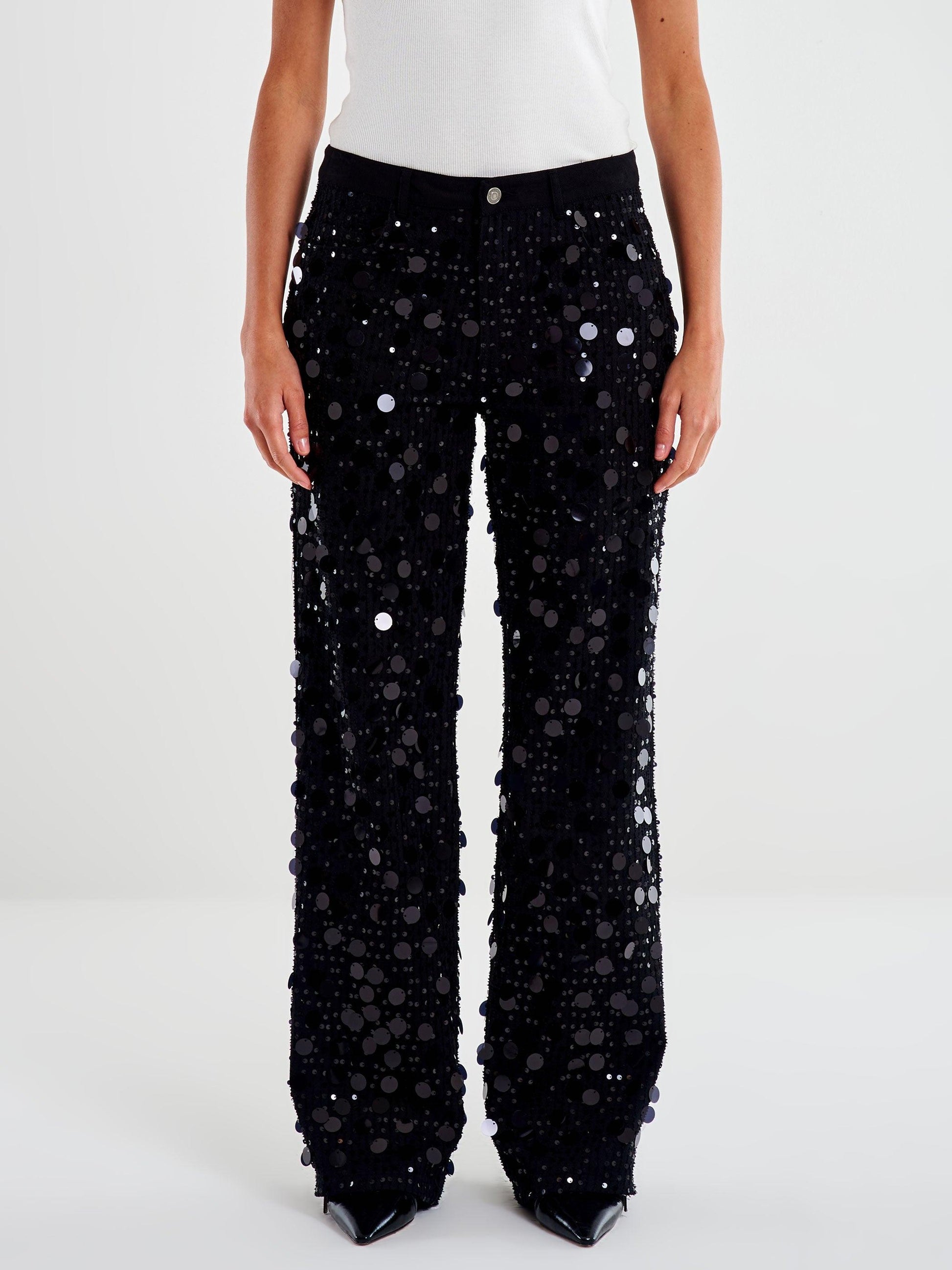 jeans dalia con pailettes DF5092 NERO VICOLO 