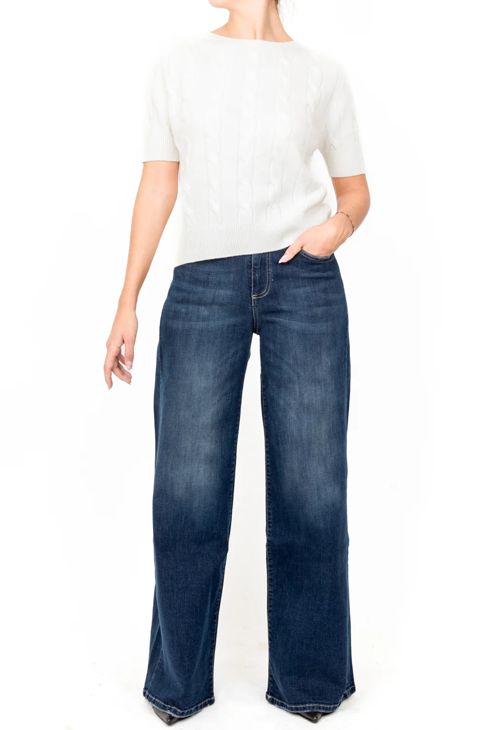 maglioncino mezza manica 77110S BIANCO VICOLO 