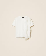 TWINSET ACTITUDE t-shirt regular con tulle Bianco