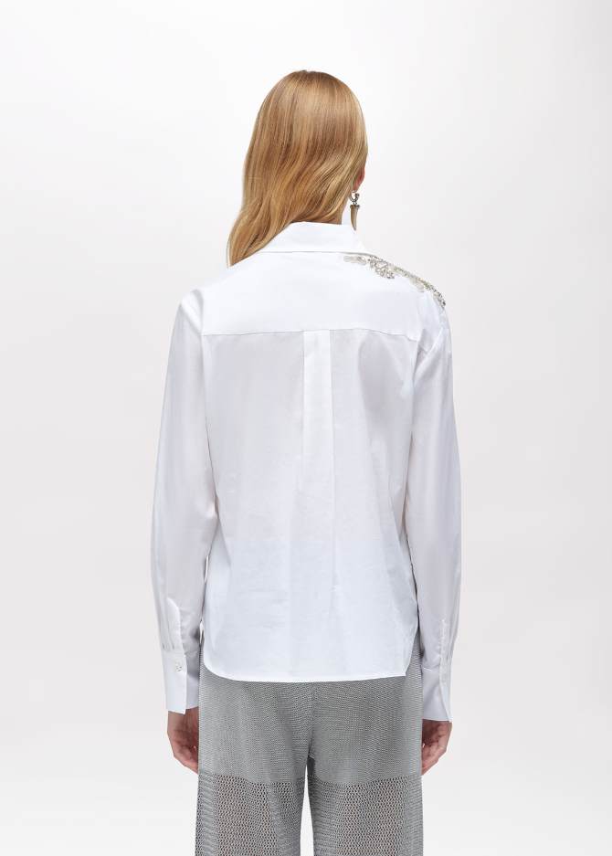 camicia in popeline con ricamo RA6158T2943 11111 Blugirl 