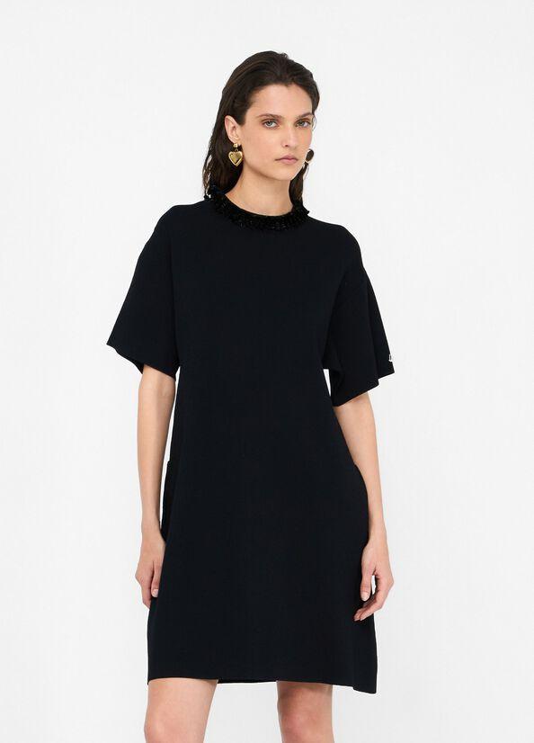 abito con pailettes CF5035MS55N 22222 LIU JO BLACK 