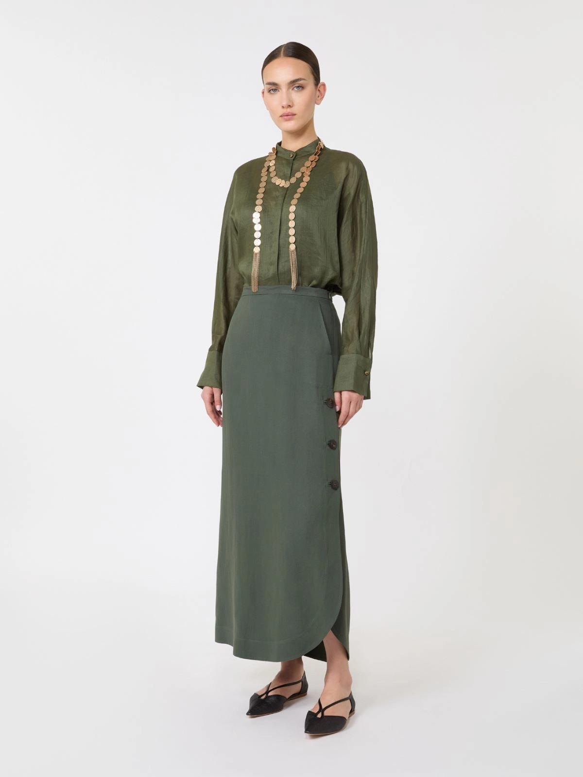 gonna in canvas di lino MSTPIRANIA 009 MAXMARA STUDIO 