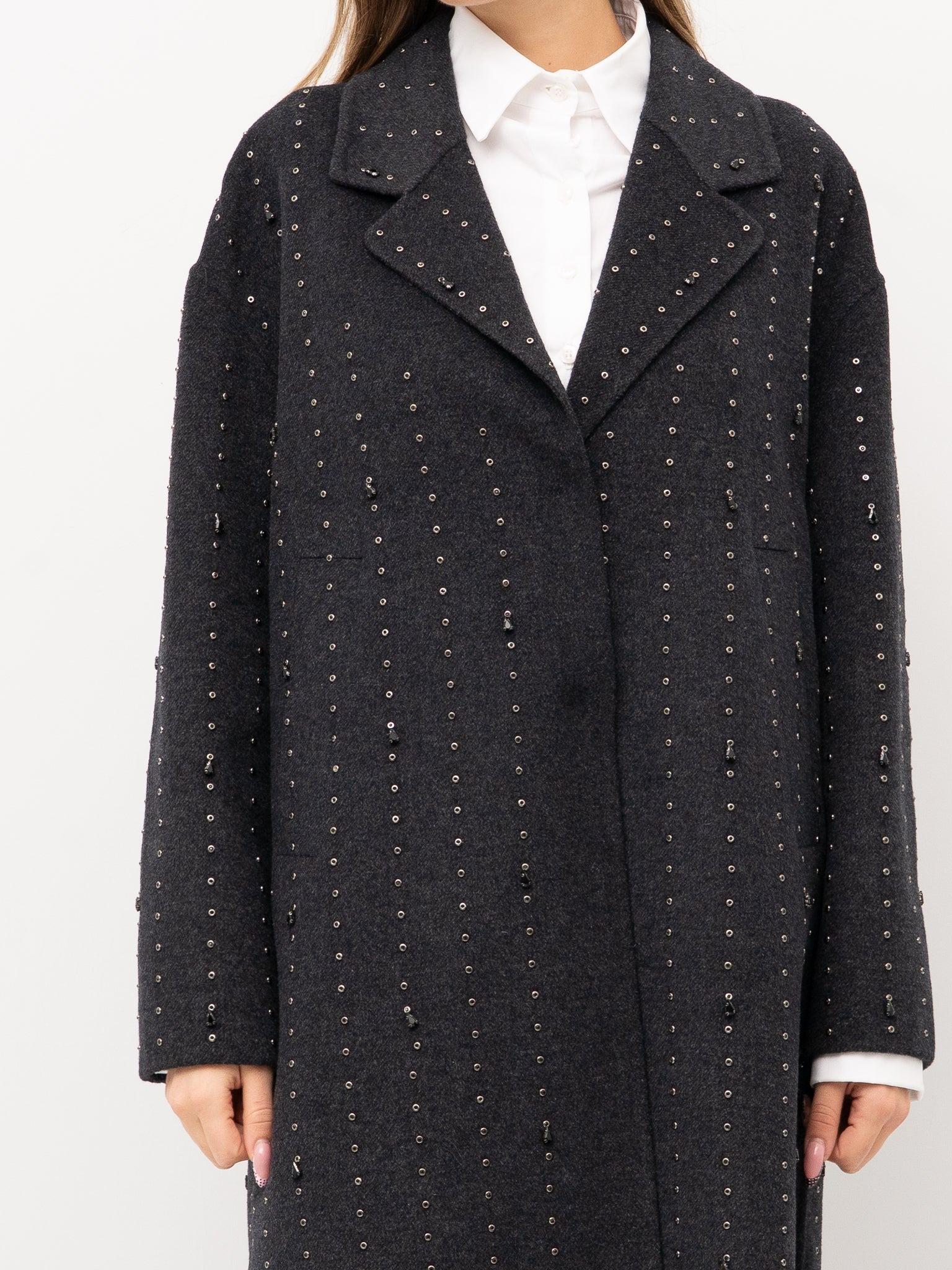 cappotto con applicazioni TF0033 NERO VICOLO 