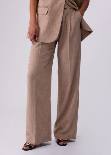 Pantaloni palazzo in tessuto melange WA6167T332A 02153 LIU JO WHITE 