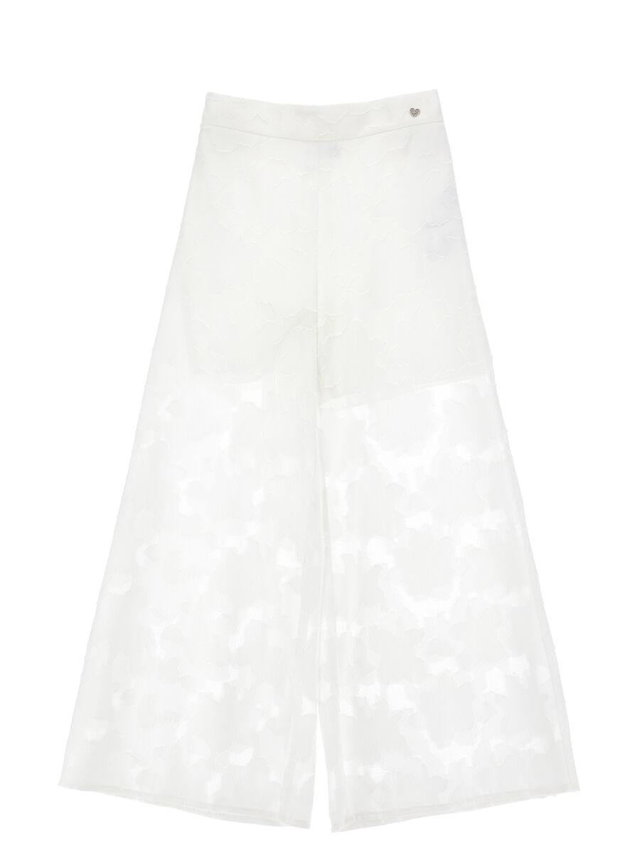 pantalone con ricamo floreale 71G402 7990 0001 MONNALISA 