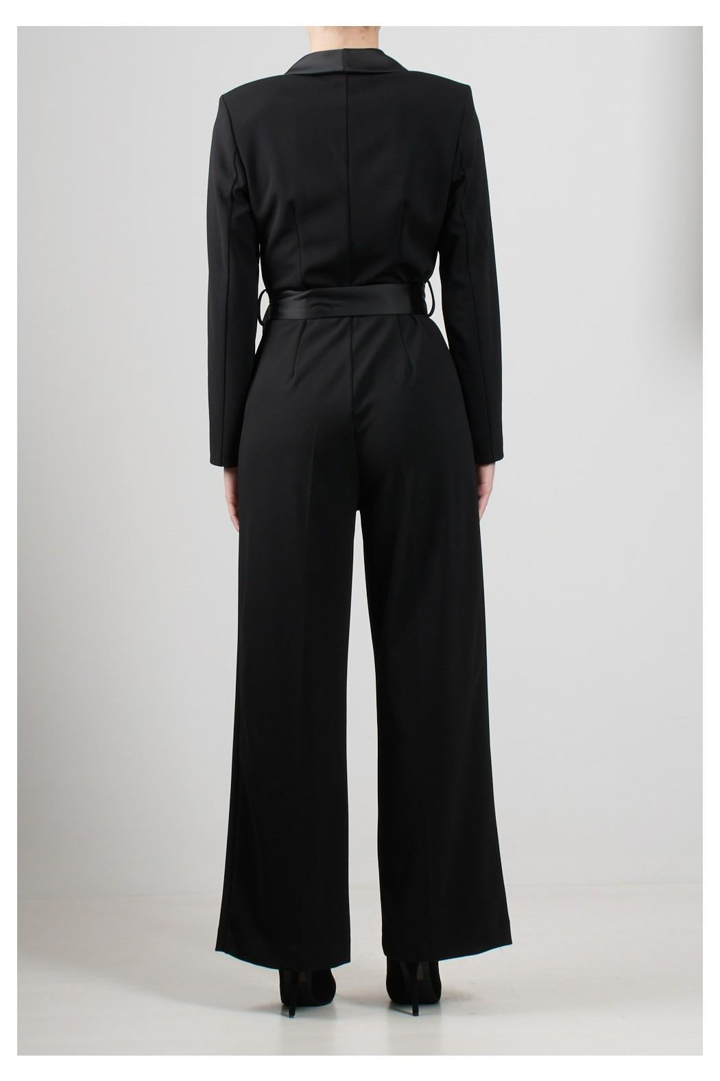 Tuta con fiocco in vita TF0357 NERO VICOLO 