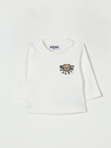 t-shirt con lgoo petto MV000RLAA10 10063 MOSCHINO KIDS 