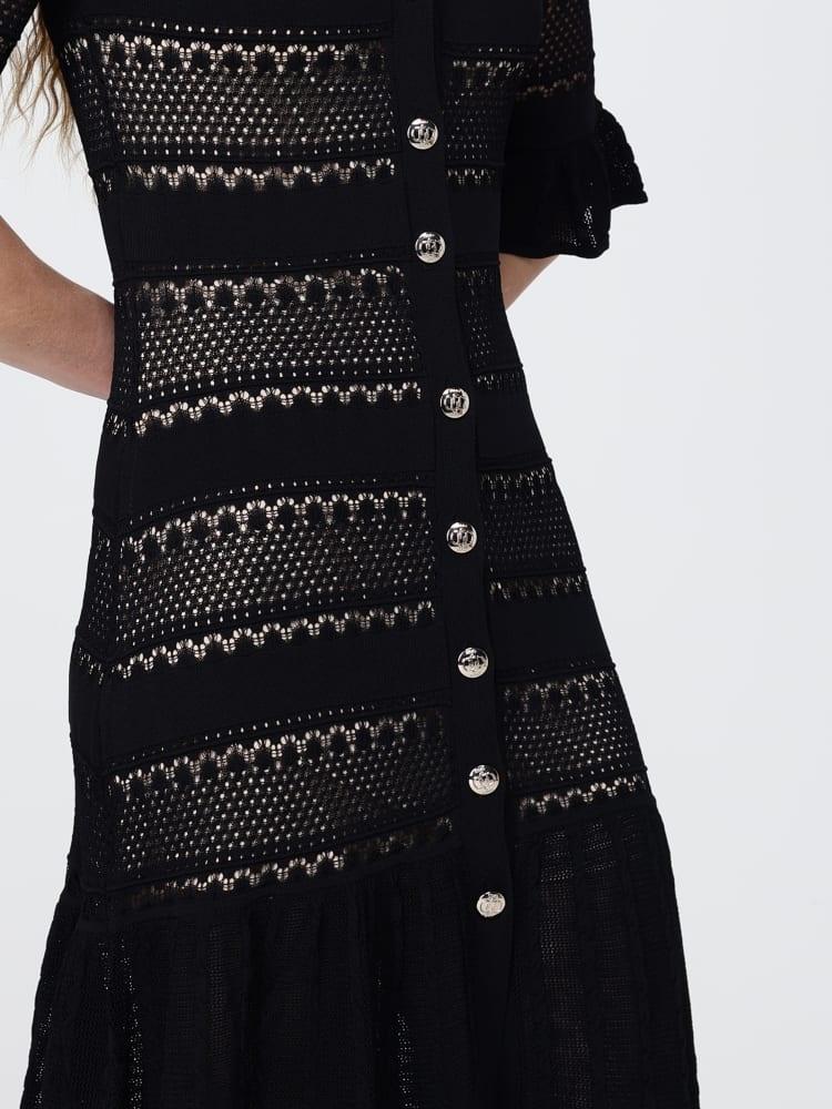 abito lungo in maglia CA6242MS55N 22222 LIU JO BLACK 