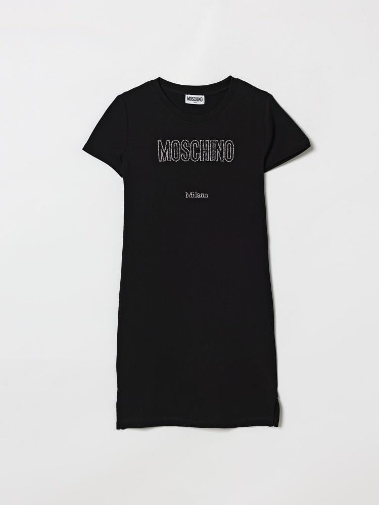 abito con logo strass HDV0HY LDA25 60100 MOSCHINO KIDS 