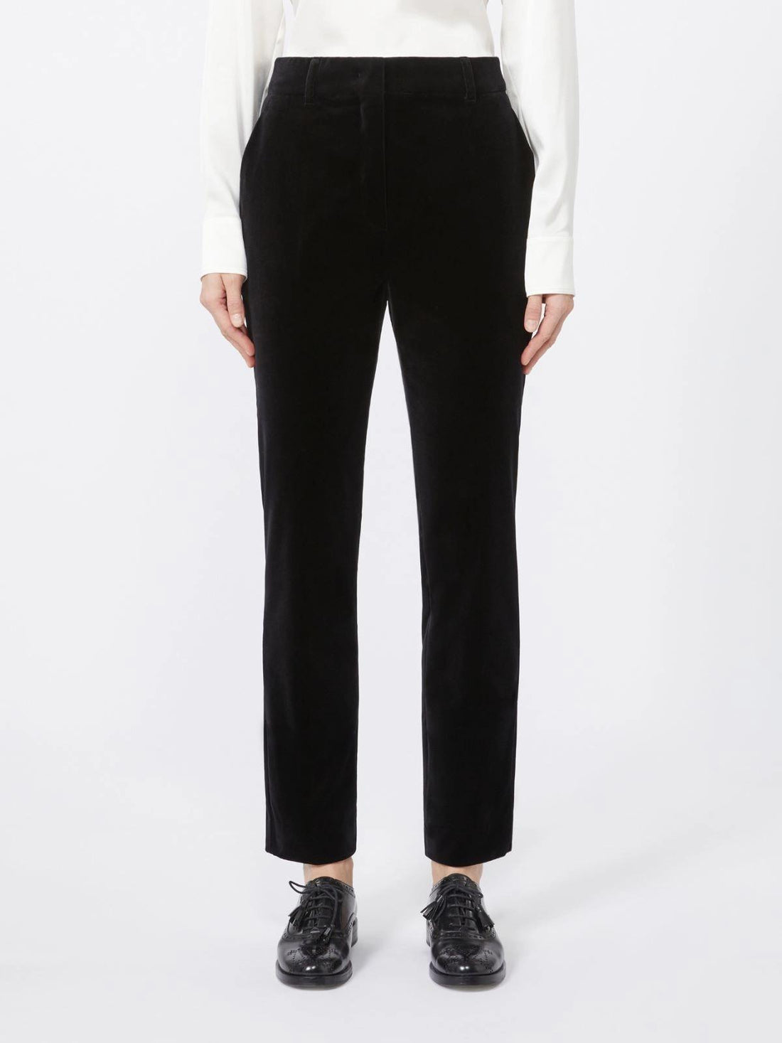 pantalone a sigaretta in velluto NEUTRO 001 MAXMARA STUDIO 