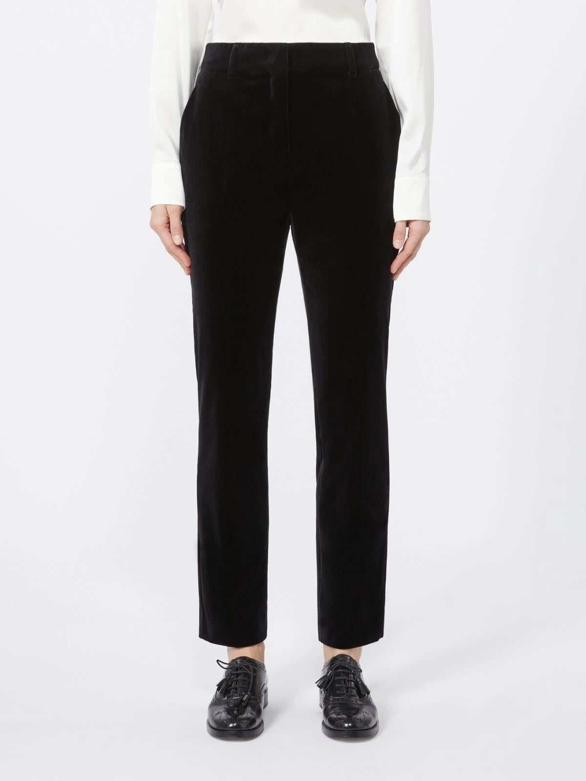 pantalone a sigaretta in velluto NEUTRO 001 MAXMARA STUDIO 