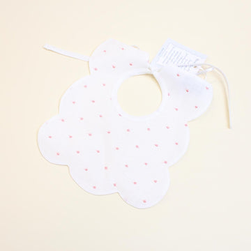 BAVETTA NEONATO IN LINO TEDDY BAVETTA PINK/AVORIO PICCOLA GIUGGIOLA 