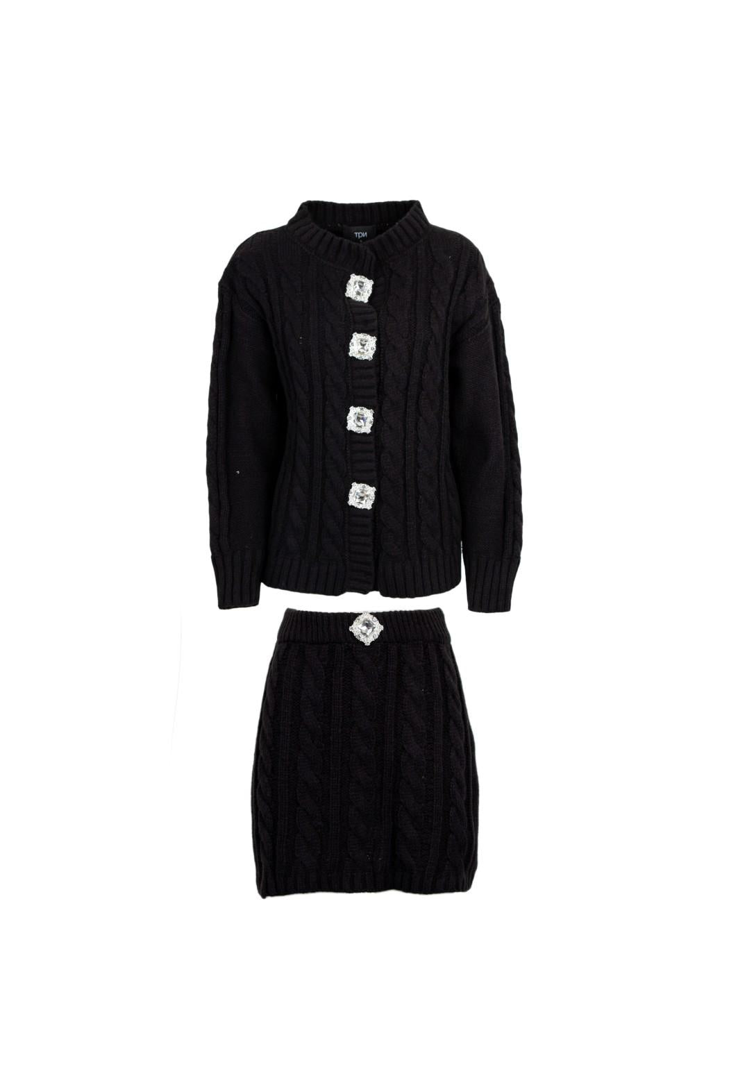 completo cardigan e gonna SARASOTA 262W5D6 NERO TPN 