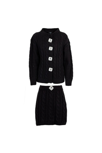 completo cardigan e gonna SARASOTA 262W5D6 NERO TPN 