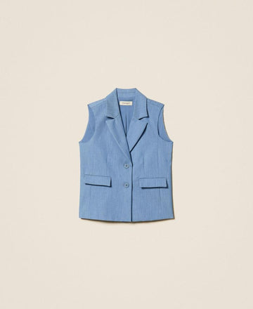 gilet monopetto fil a fil 261GJ2Q10 04614 TWINSET GIRL 