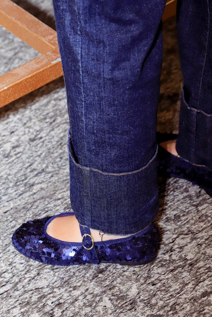 ballerina pierre con pailettes PIERRE SEQUINS NAVY FLABELUS 