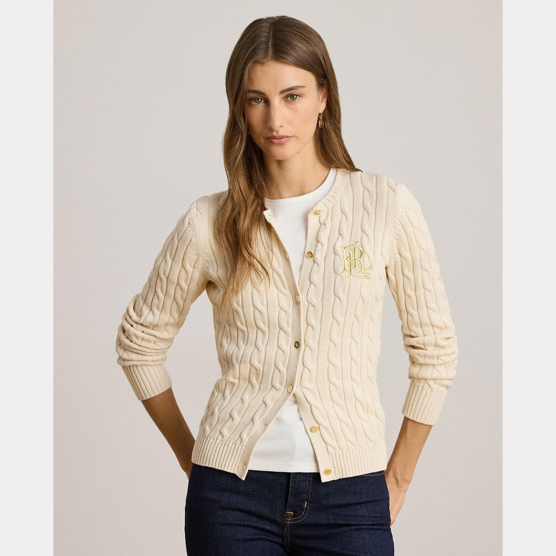 cardigan in cotone a trecce 200-932225 001 LAUREN RALPH LAUREN 