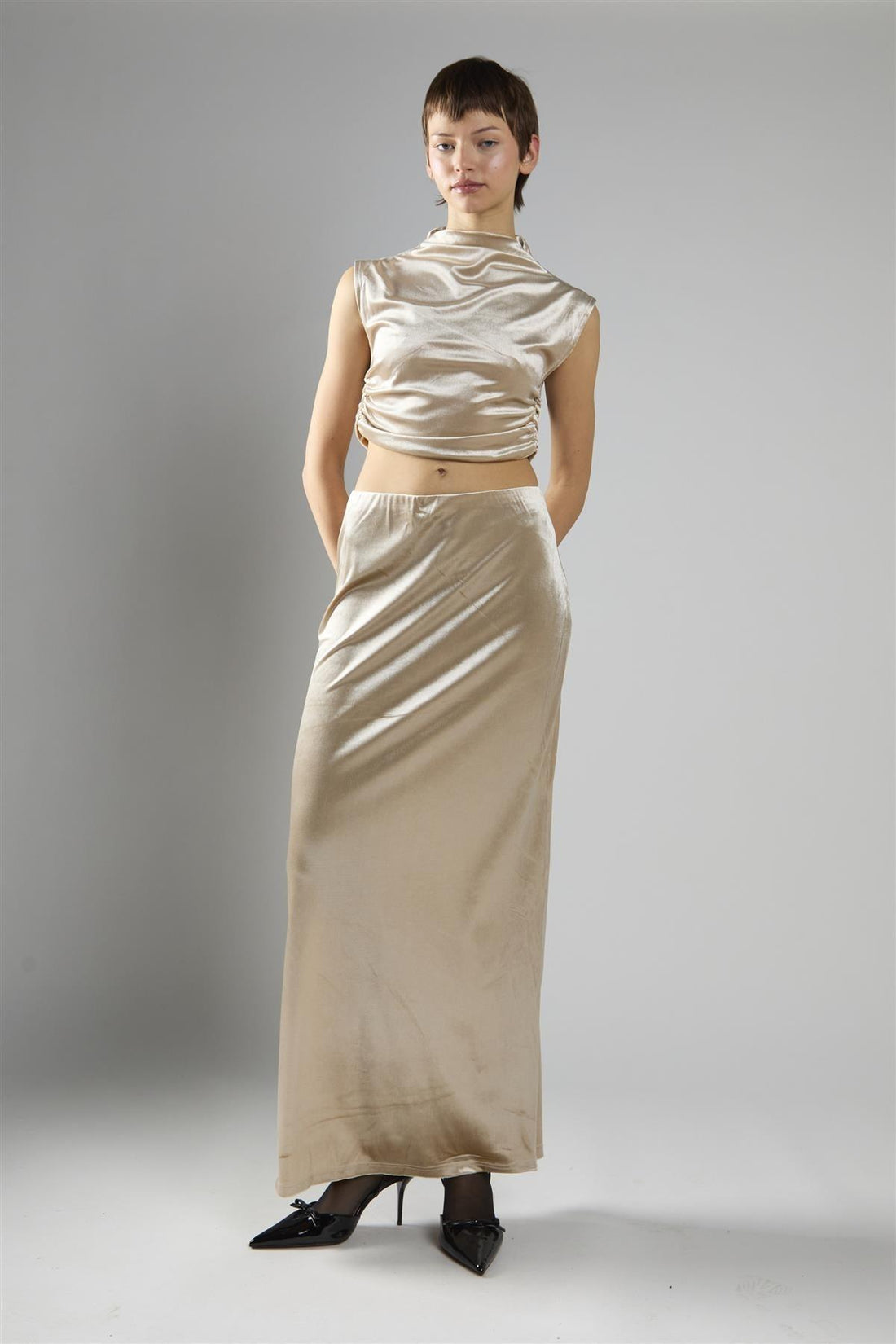gonna lunga in velluto KA7384 OYSTE GLAMOROUS 