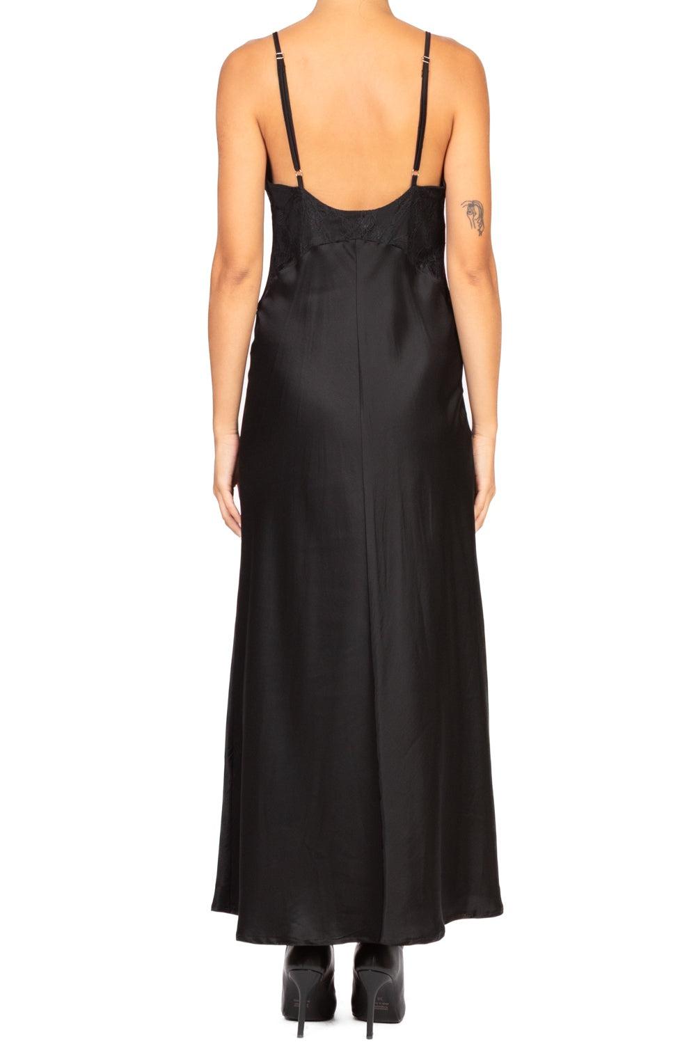 abito corto in satin TF1089 NERO VICOLO 