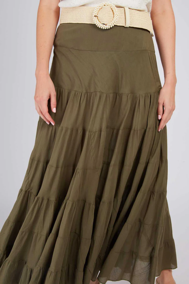 gonna lunga bohemien P550009 KAKI DERHY 