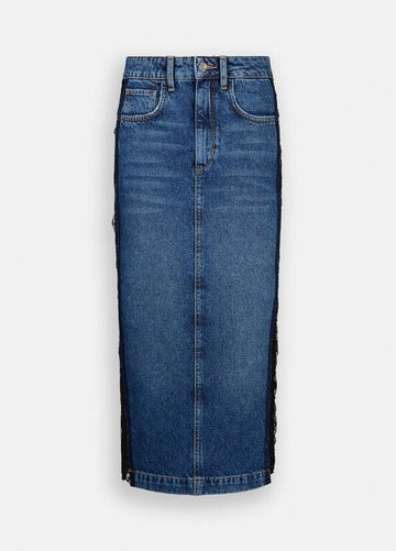 gonna longuette in pizzo UF5217D0290 78940 LIU JO DENIM 