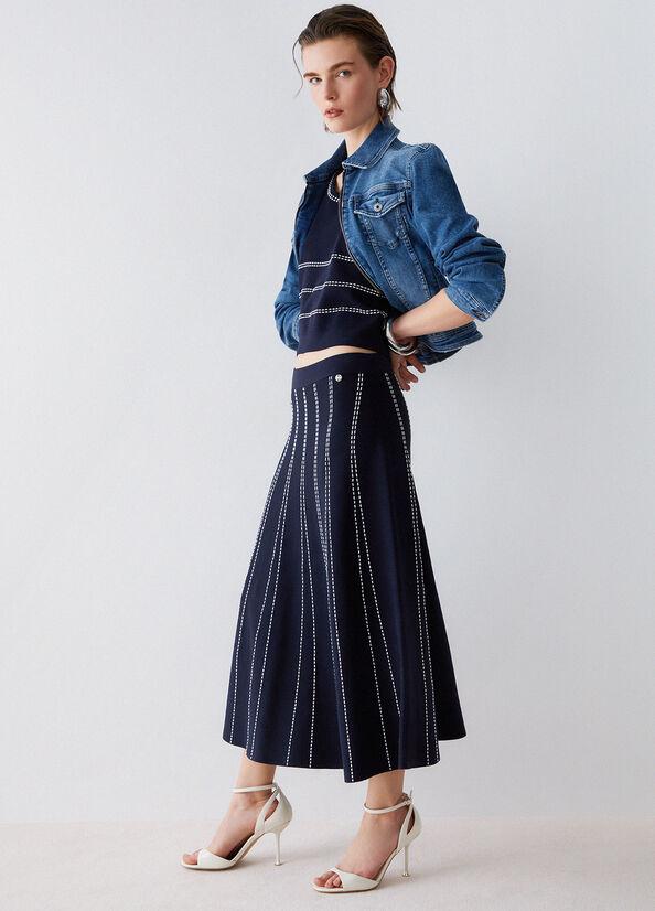 gonna midi in maglia WA6148MA81R L9057 LIU JO WHITE 