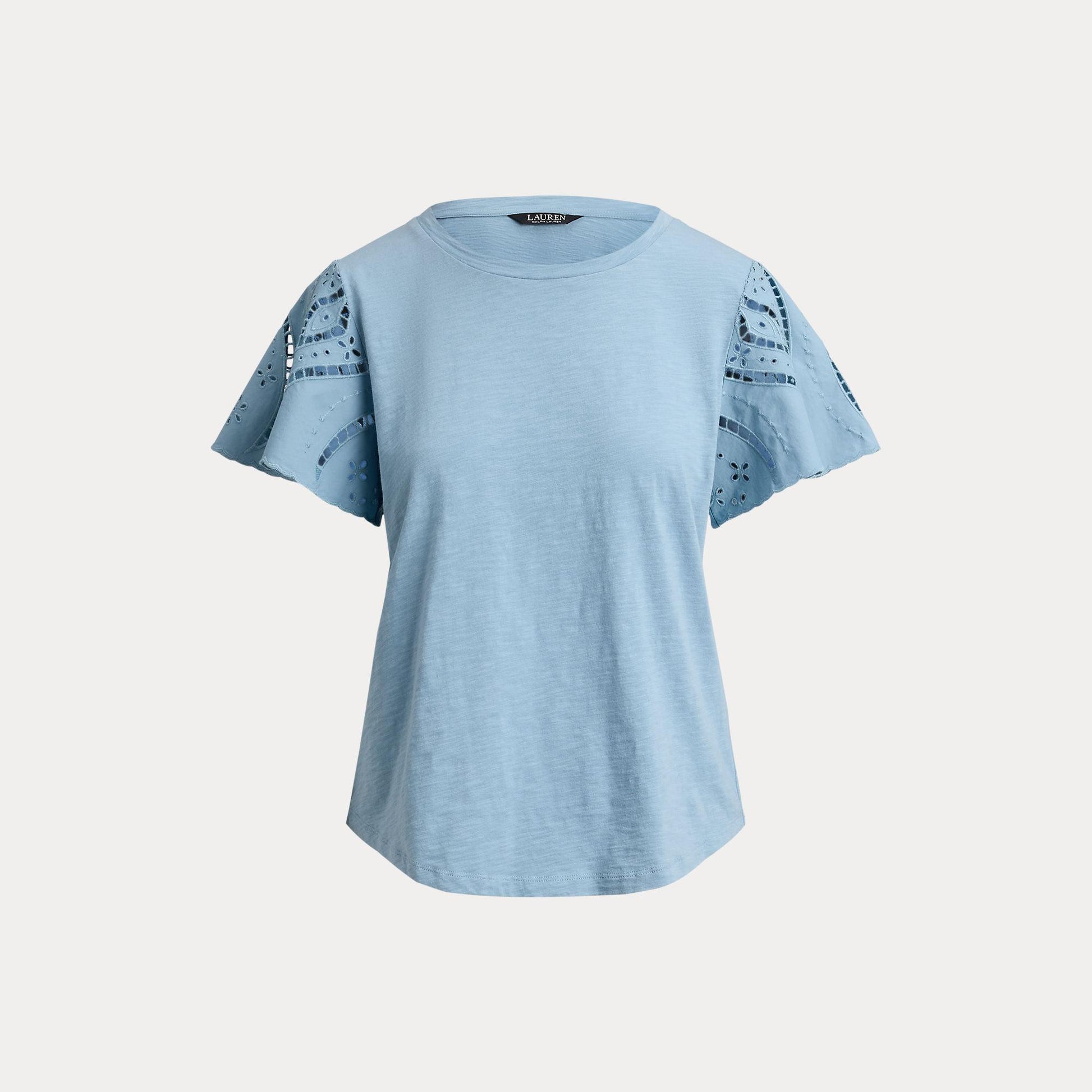 t-shirt traforato broadcloth 200-P09104 001 LAUREN RALPH LAUREN 