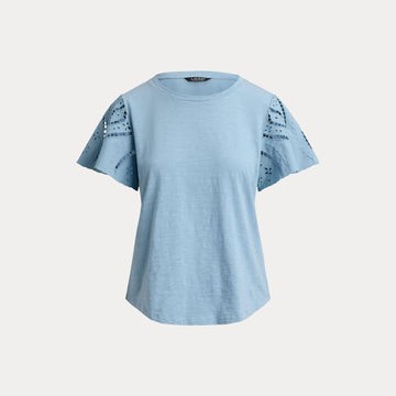 t-shirt traforato broadcloth 200-P09104 001 LAUREN RALPH LAUREN 