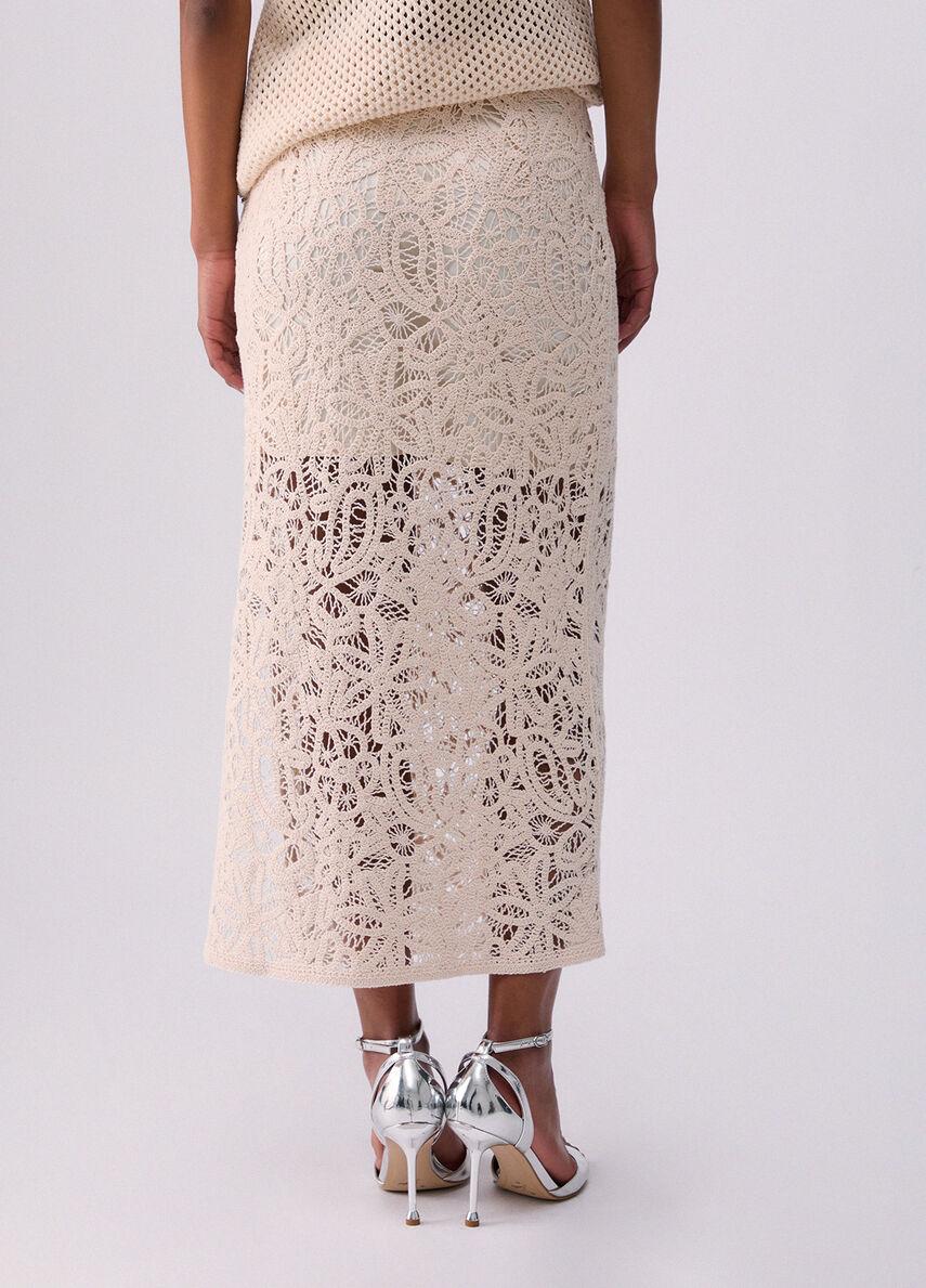 gonna midi in macramè WA6361J7871 W9831 LIU JO WHITE 