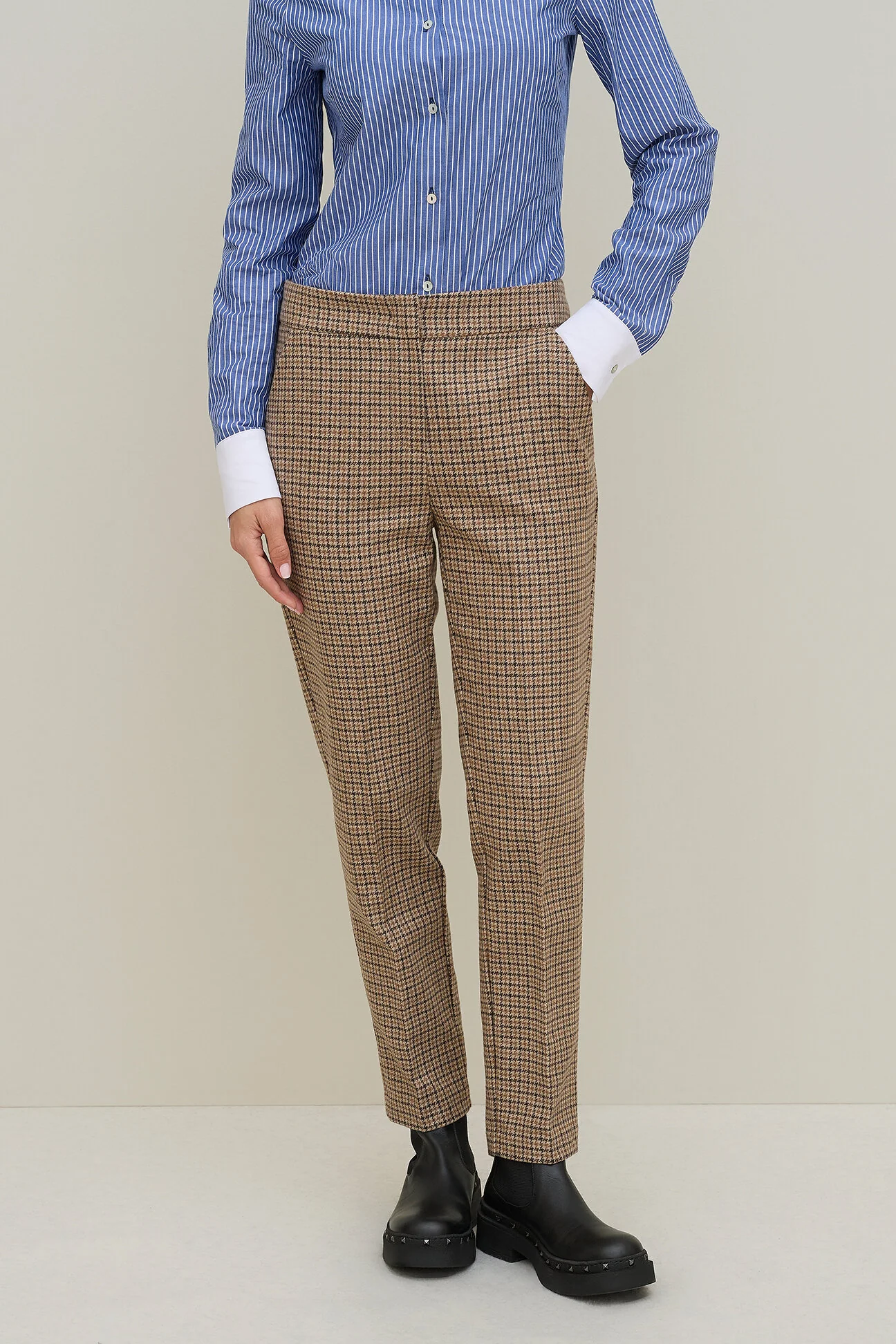 pantalone a sigaretta pied de poule POAC04 04 CARLAG 