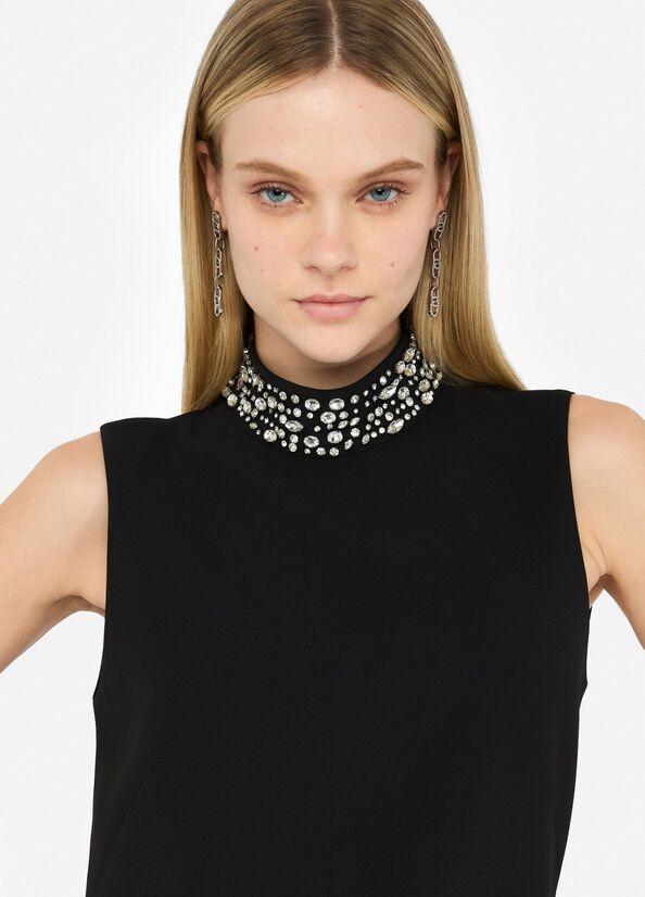 abito con strass CF5358T2527 22222 LIU JO BLACK 