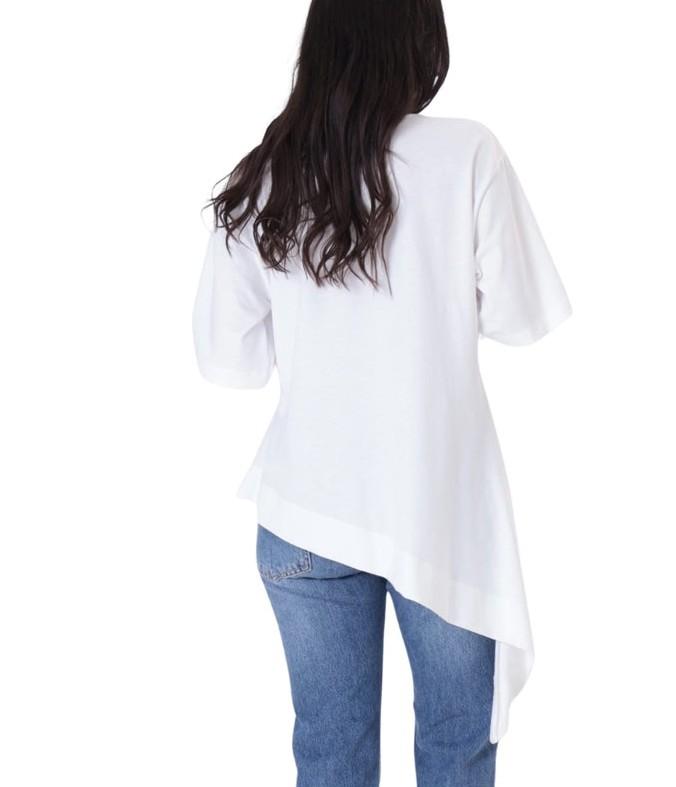 T-shirt asimmetrica UAB0384 BIANCO VICOLO 