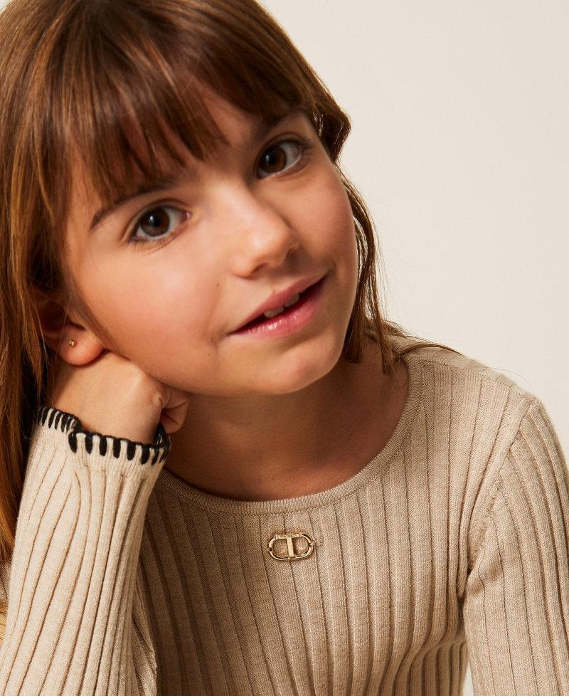 maglia baby a coste con ricamo 252GB3080 10884 TWINSET GIRL 