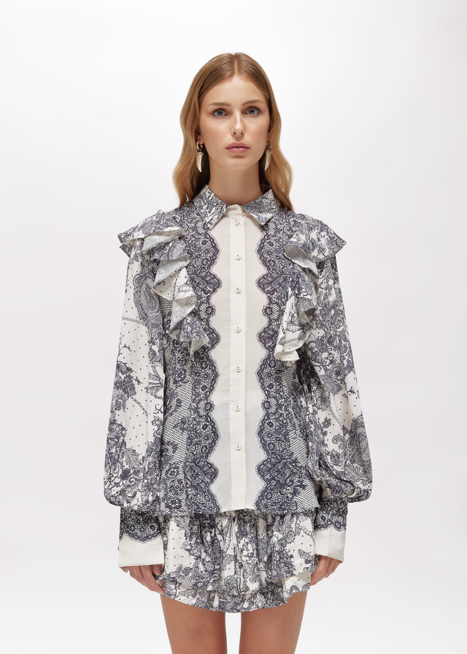 camicia effetto pizzo RA6129T523A P9401 Blugirl 