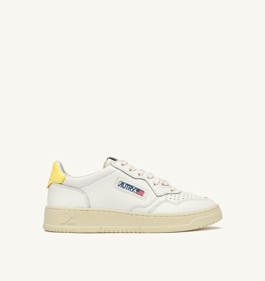sneakers con patch logata AULWLL09 WHITE/LEMON AUTRY 