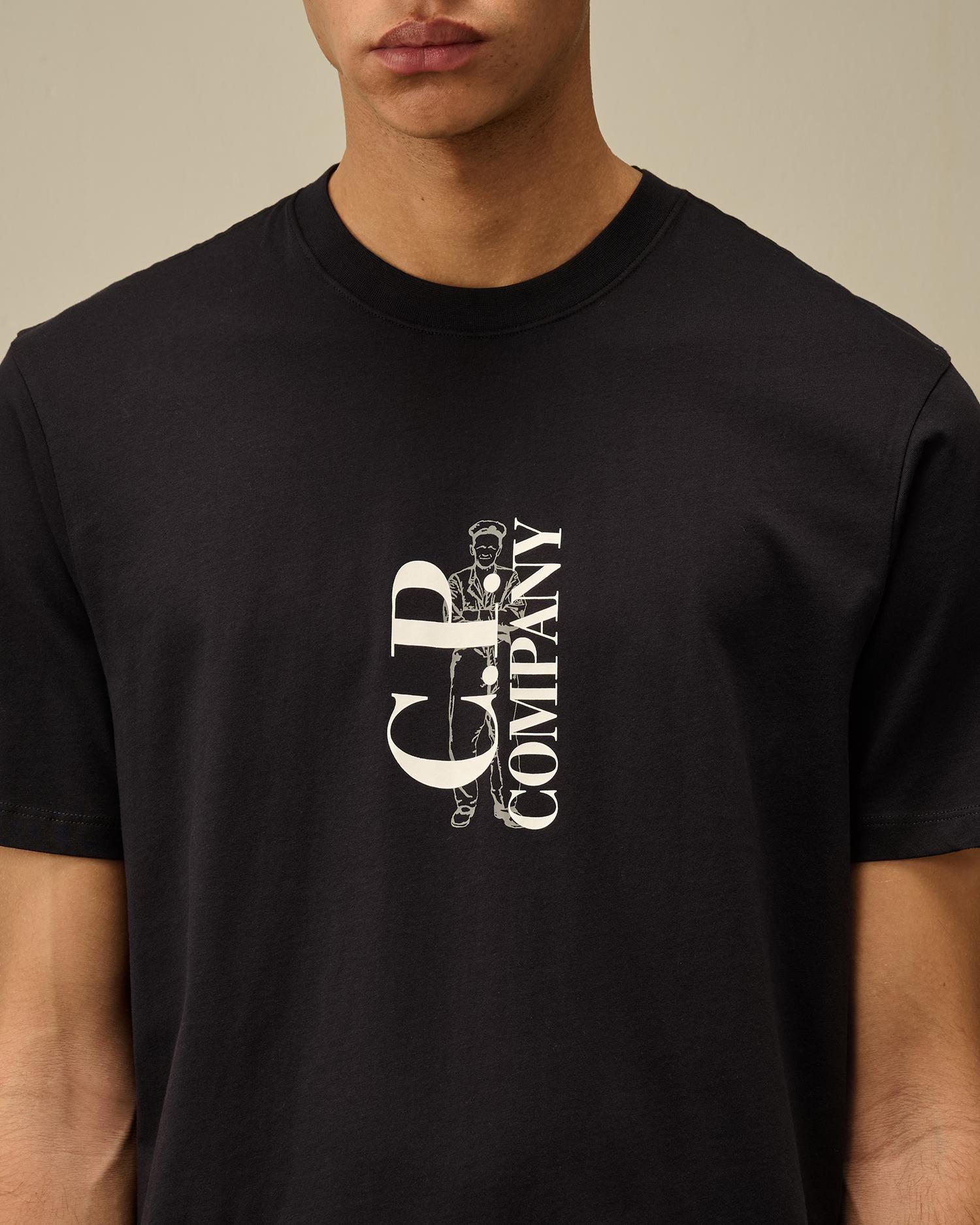 t-shirt con logo verticale 18CMTS138A 005100W 888 CP COMPANY 