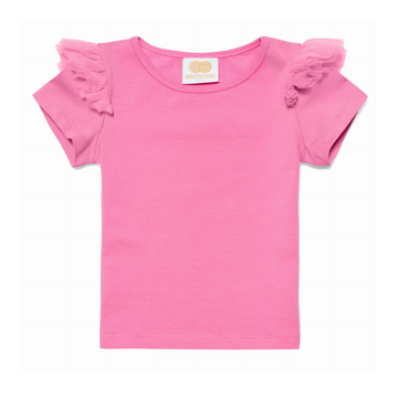 t-shirt con rouches rosa TSHIRTANGELSHORTBUBBLE BUBBLEGUM MANUFAKTURA FALBANEK 