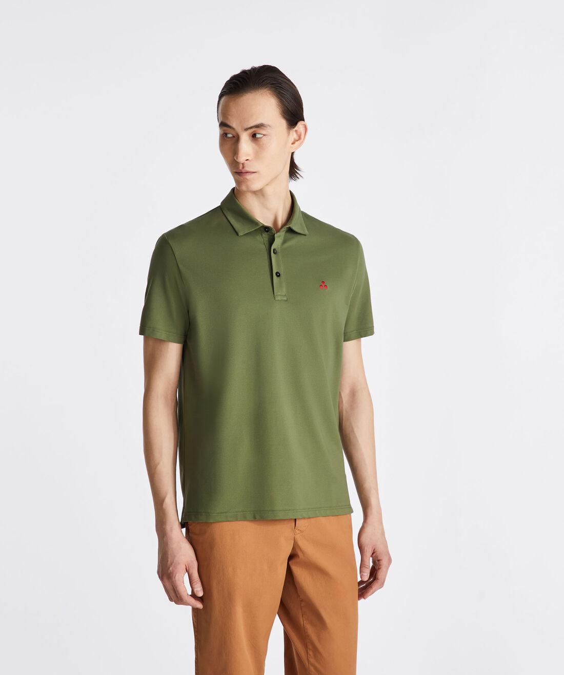 polo in cotone stretch con logo MEZZOLA 02 794 PeUTEREY 