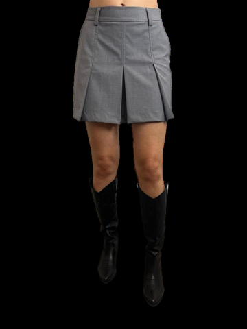 minigonna con pieghe TF1005 GRIGIO VICOLO 