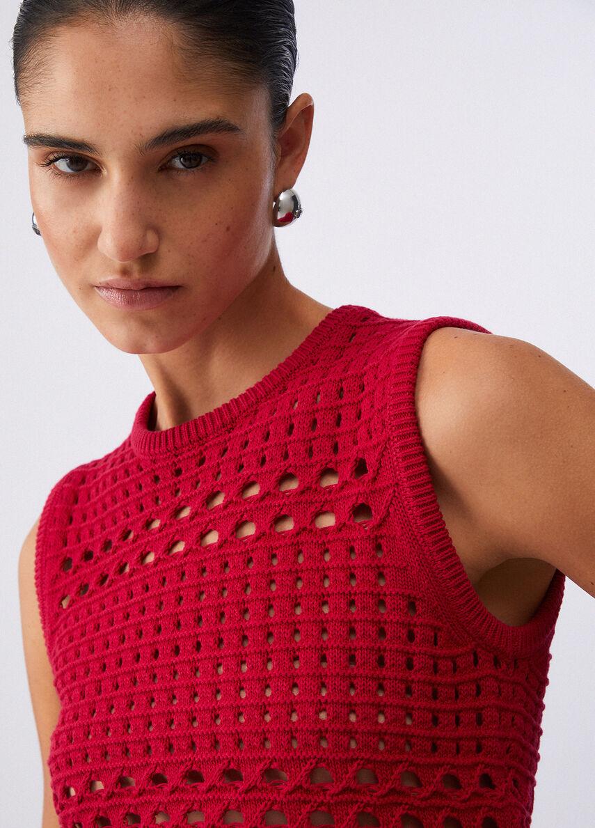 top in crochet WA6326MA79R 91955 LIU JO WHITE 