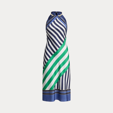abito con scollo a V a righe 253-P08328 001 LAUREN RALPH LAUREN 