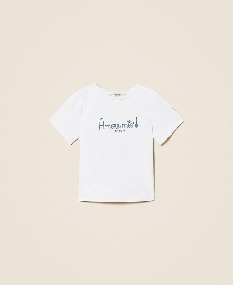 t-shirt con scritta 261GB2181 13368 TWINSET GIRL 