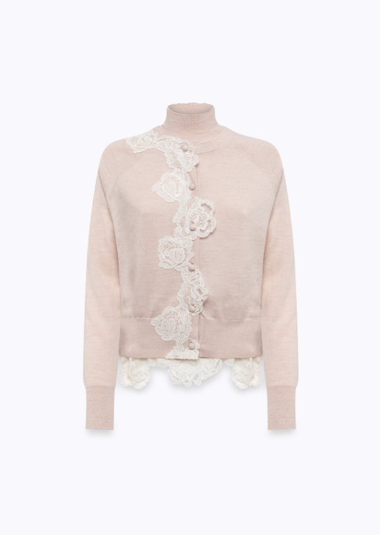 maglia con lupetto e ricami RF5222MA82O 02070 Blugirl 