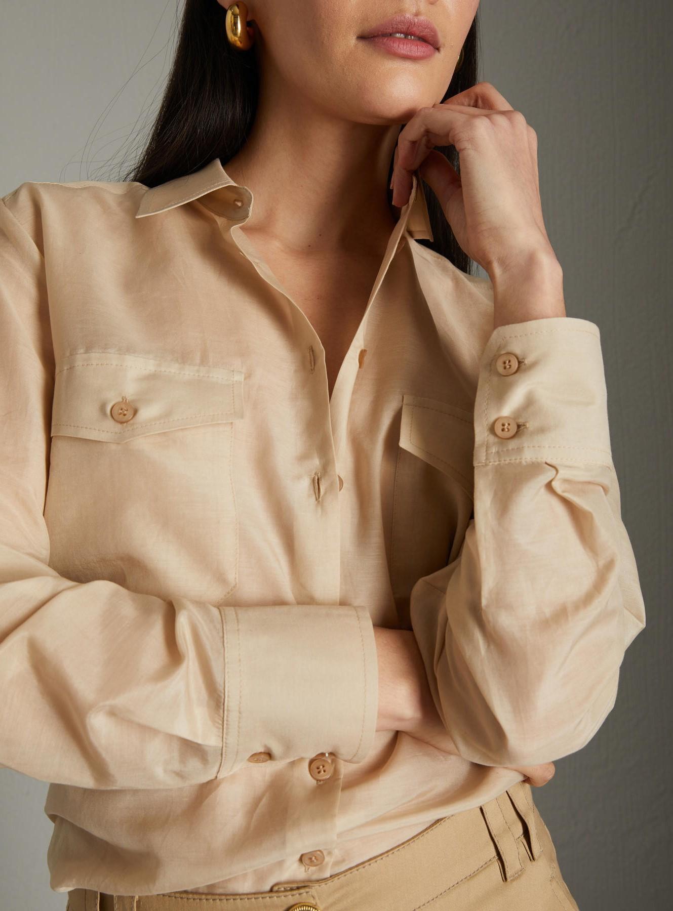 camicia in mussola di cotone e seta FREDA 002 MARella 