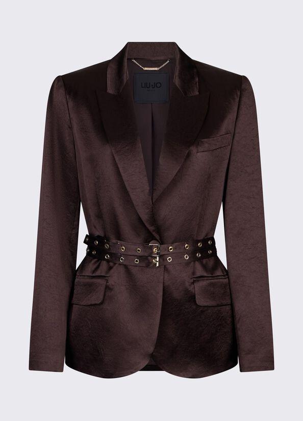 blazer in raso CA6146T450A P9576 LIU JO BLACK 