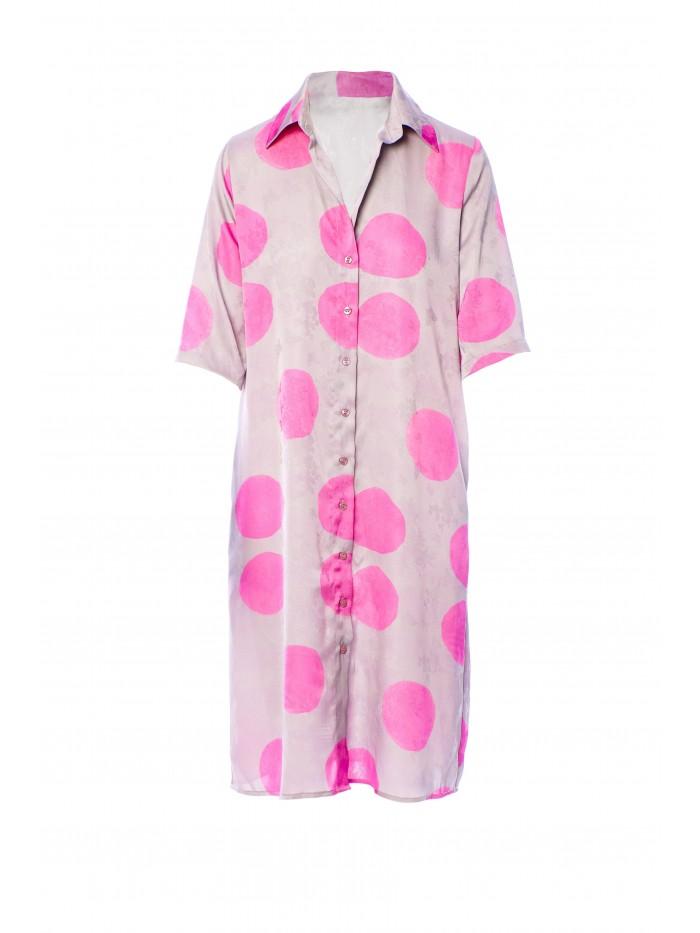 abito chemisier a pois A125SD106 PINK ANONYME 
