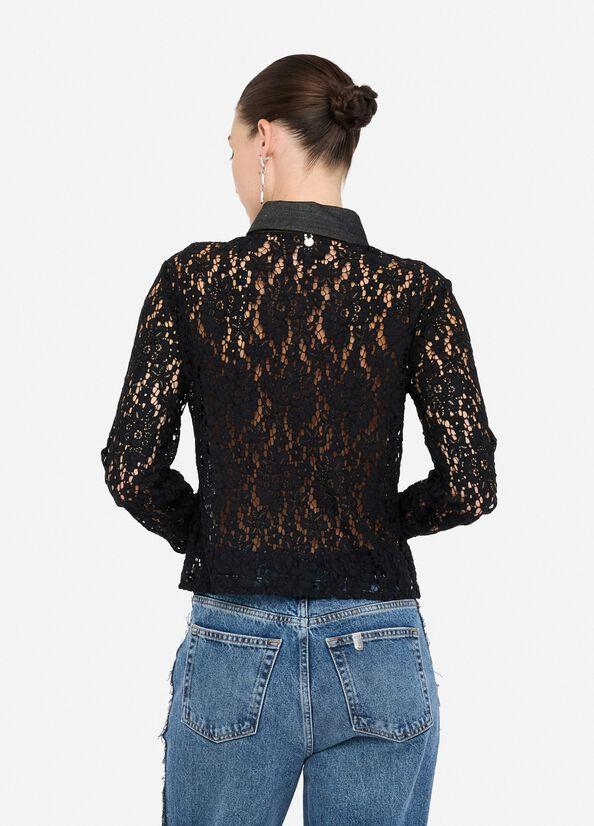 camicia in pizzo UF5169J4078 88000 LIU JO DENIM 