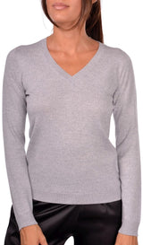 GRAN SASSO maglia in lana scollo a V Grigio