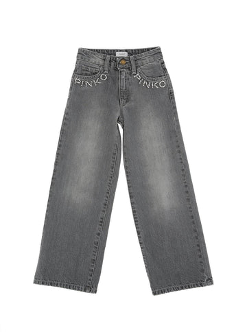 jeans straight con logo pietre KFPA056 DF032 5033 PINKO 